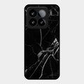 Black Marble Patter Glass Case Cover For Xiaomi 15 5G