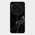 Black Marble Patter Glass Case Cover For Xiaomi 15 Ultra 5G