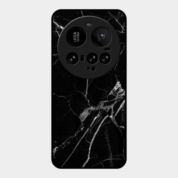 Black Marble Patter Glass Case Cover For Xiaomi 15 Ultra 5G