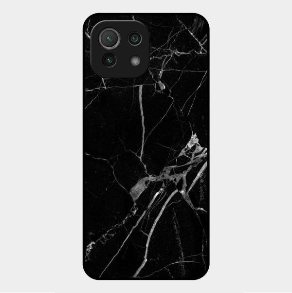 Black Marble Patter Glass Case Cover For Xiaomi Mi 11 Lite