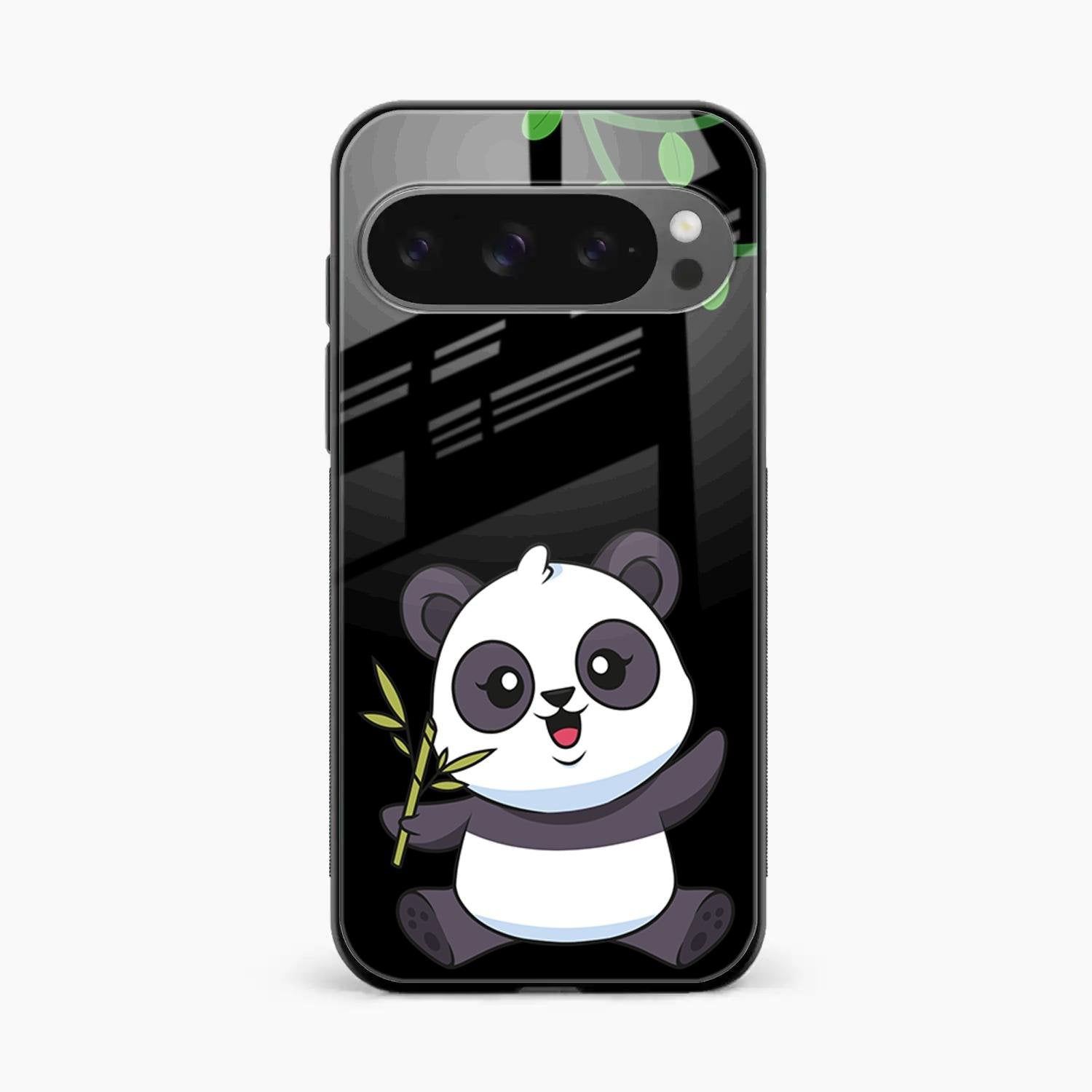 Black Panda Glass Phone Case For Google Pixel 10 Pro