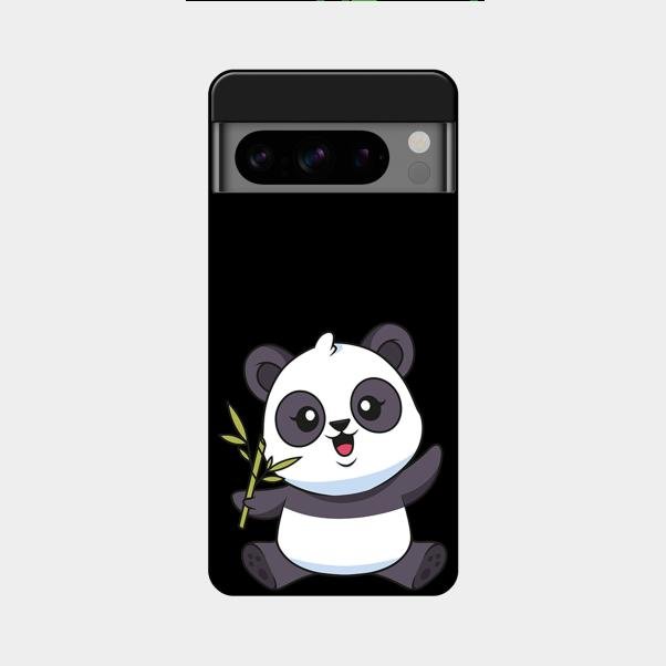 Black Panda Glass Phone Case For Google Pixel 8 Pro 5G