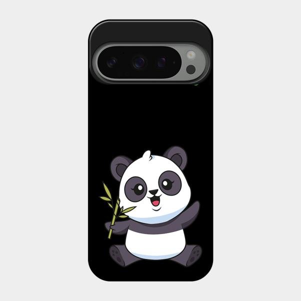 Black Panda Glass Phone Case For Google Pixel 9 Pro 5G