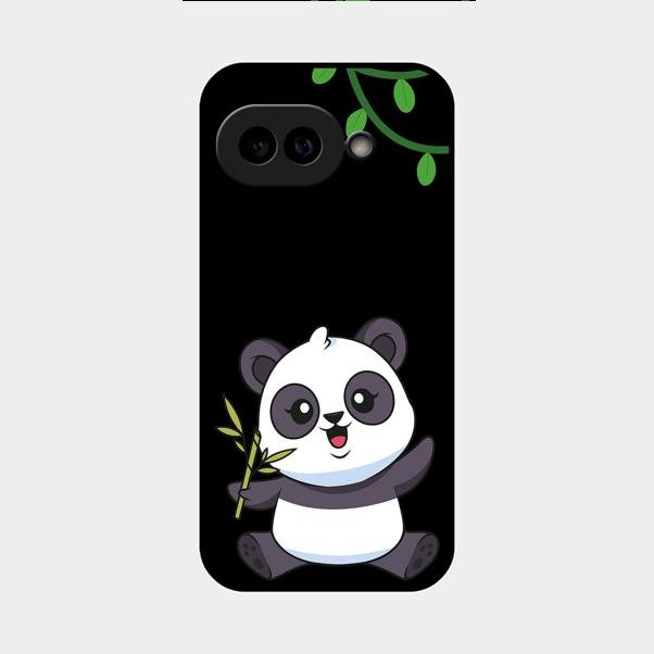 Black Panda Glass Phone Case For Google Pixel 9A 5G