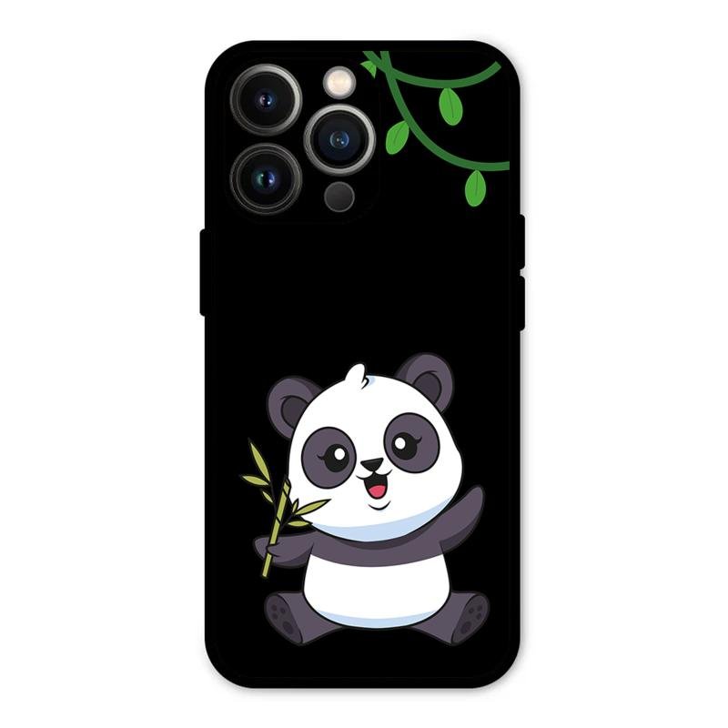 Black Panda Glass Phone Case For iPhone 13 Pro