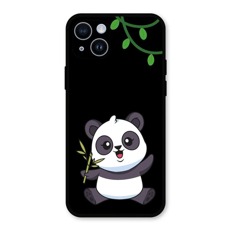 Black Panda Glass Phone Case For iPhone 14 Plus