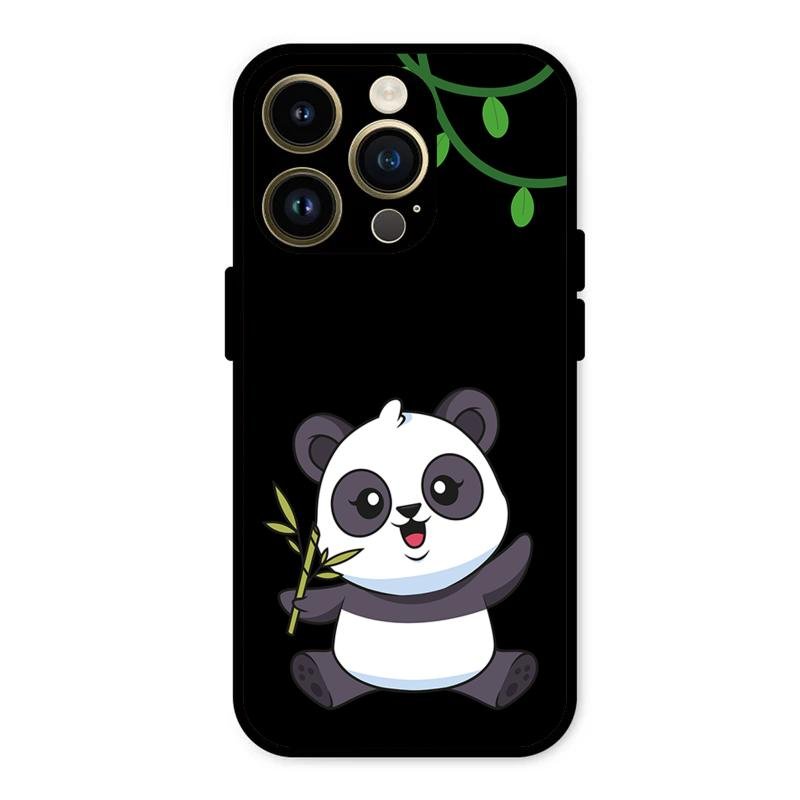 Black Panda Glass Phone Case For iPhone 14 Pro