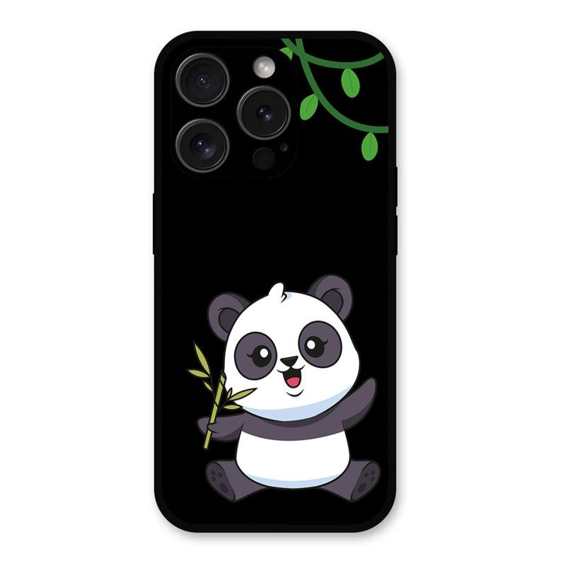 Black Panda Glass Phone Case For iPhone 15 Pro Max