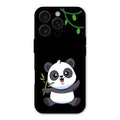 Black Panda Glass Phone Case For iPhone 16 Pro