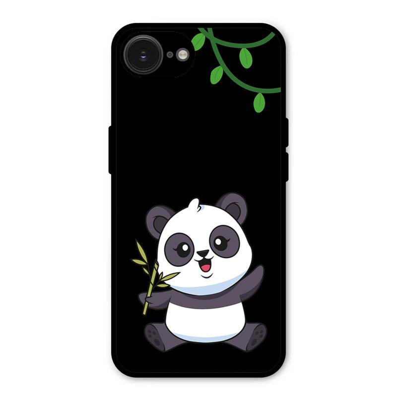 Black Panda Glass Phone Case For iPhone 16e
