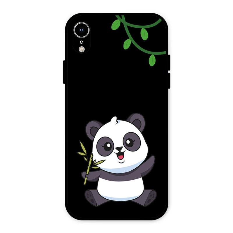 Black Panda Glass Phone Case For iPhone XR