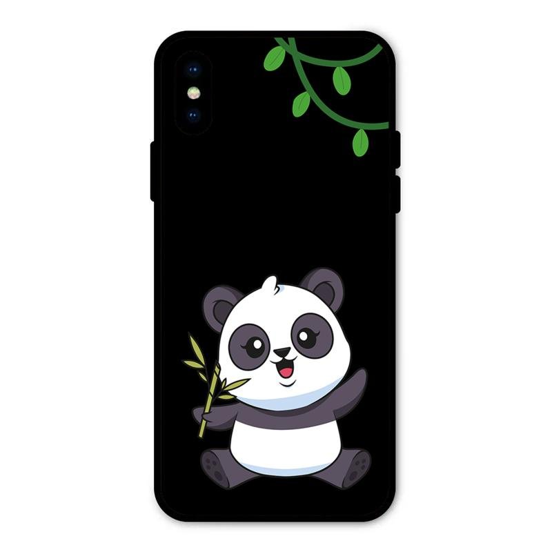 Black Panda Glass Phone Case For iPhone XS