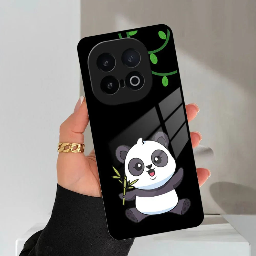Black Panda Glass Phone Case For iQOO - ShopOnCliQ