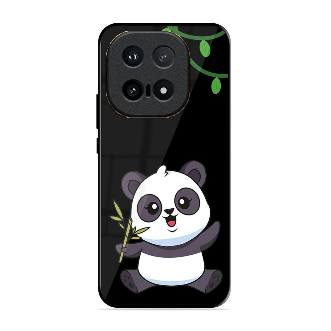 Black Panda Glass Phone Case For iQOO 15 5G