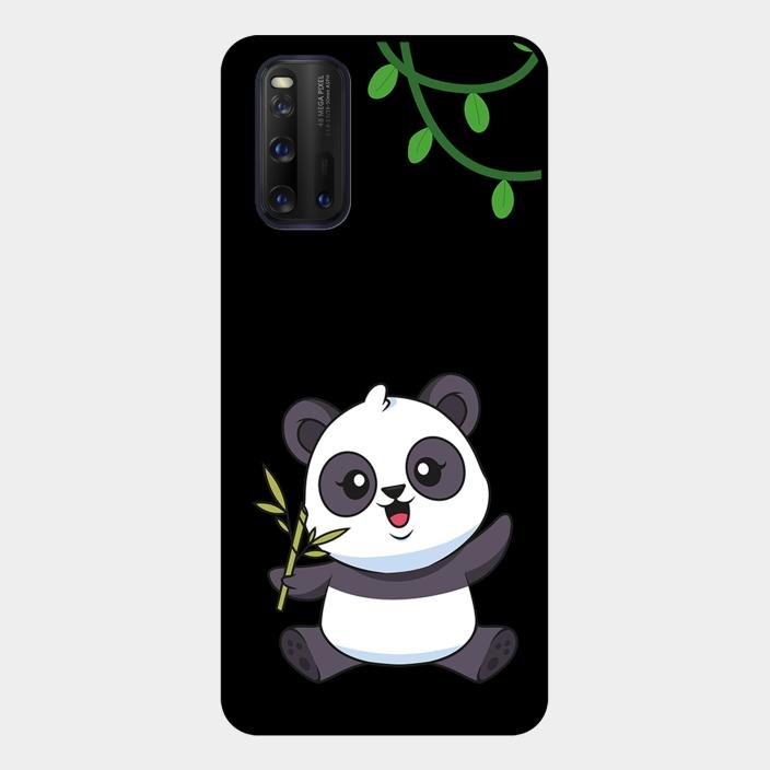 Black Panda Glass Phone Case For Iqoo 3 5G