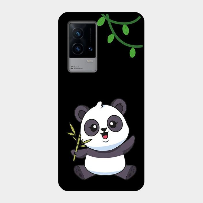 Black Panda Glass Phone Case For Iqoo 9 5G