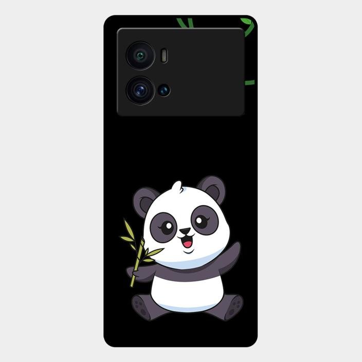 Black Panda Glass Phone Case For Iqoo 9 Pro 5G
