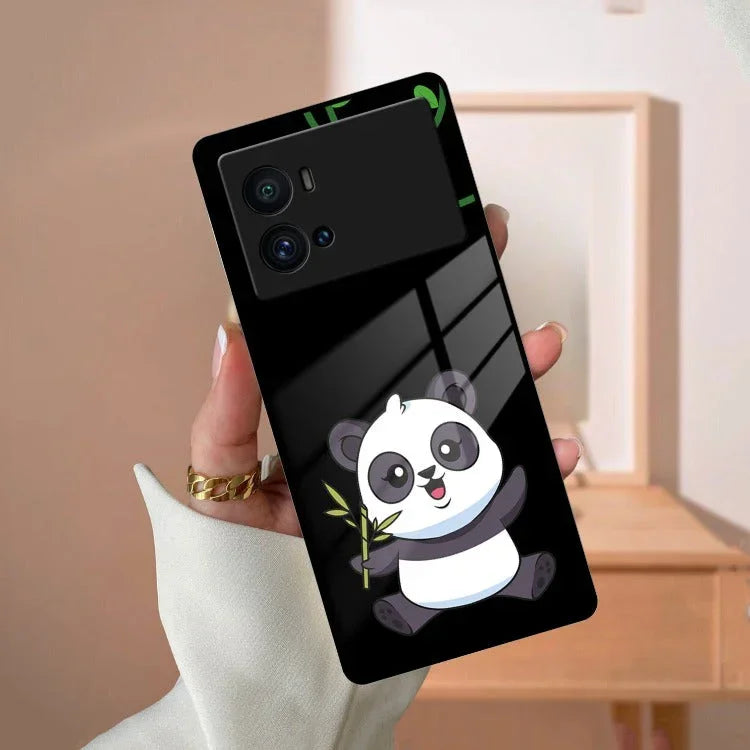 Black Panda Glass Phone Case For iQOO - ShopOnCliQ