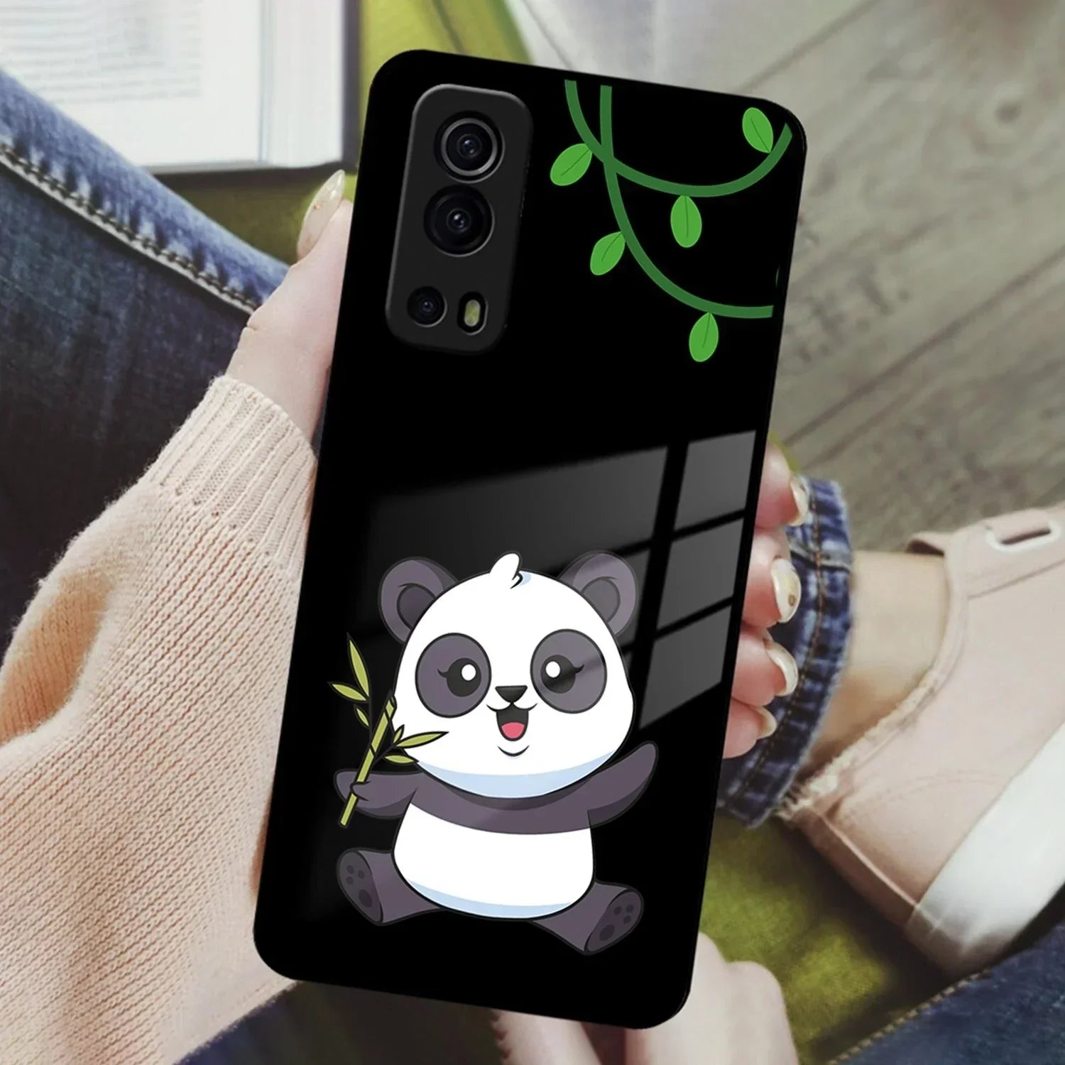 Black Panda Glass Phone Case For iQOO - ShopOnCliQ