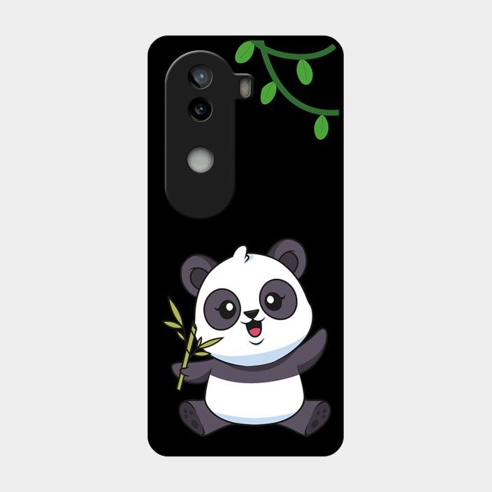 Black Panda Glass Phone Case For Iqoo Z9S 5G