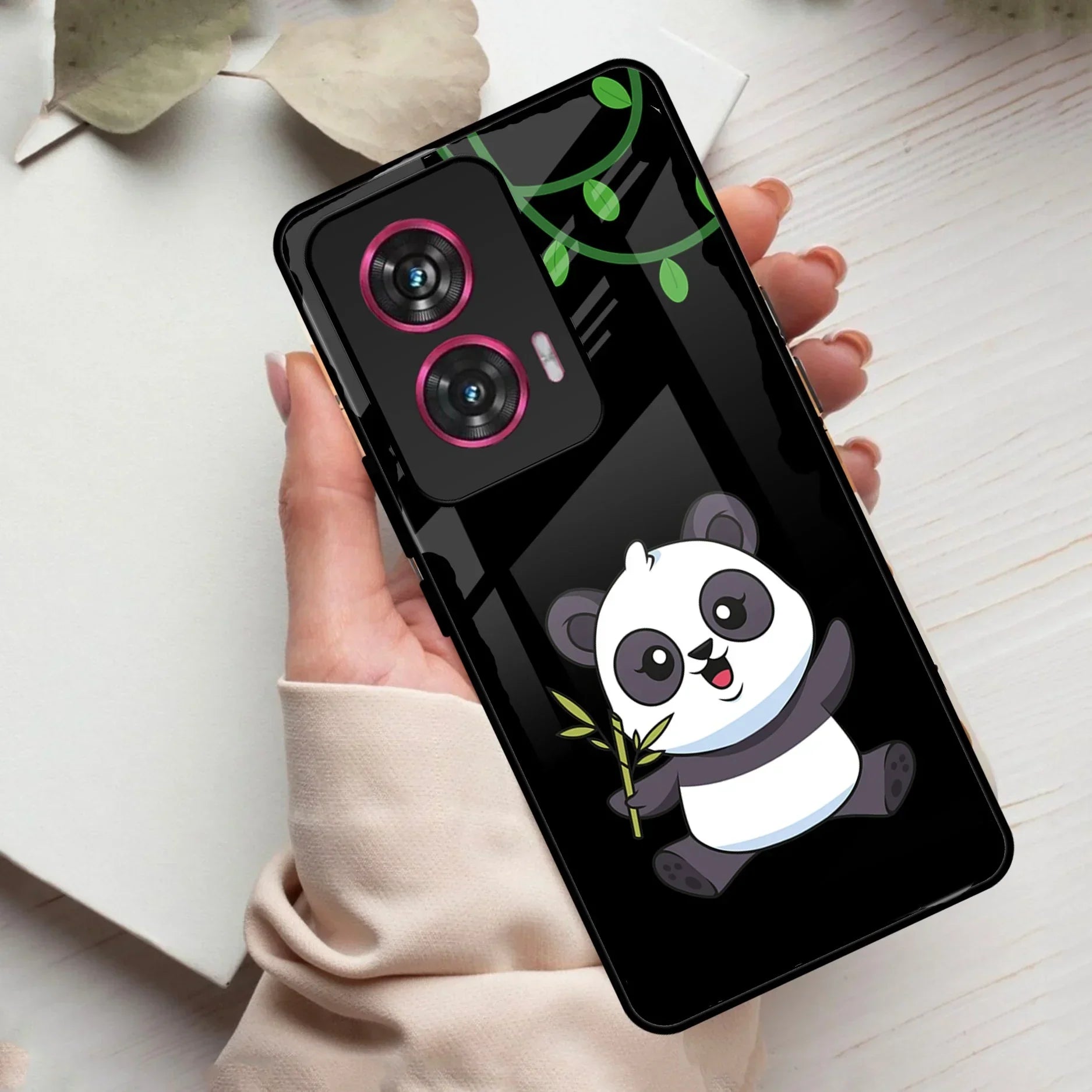 Black Panda Glass Phone Case For Motorola - ShopOnCliQ