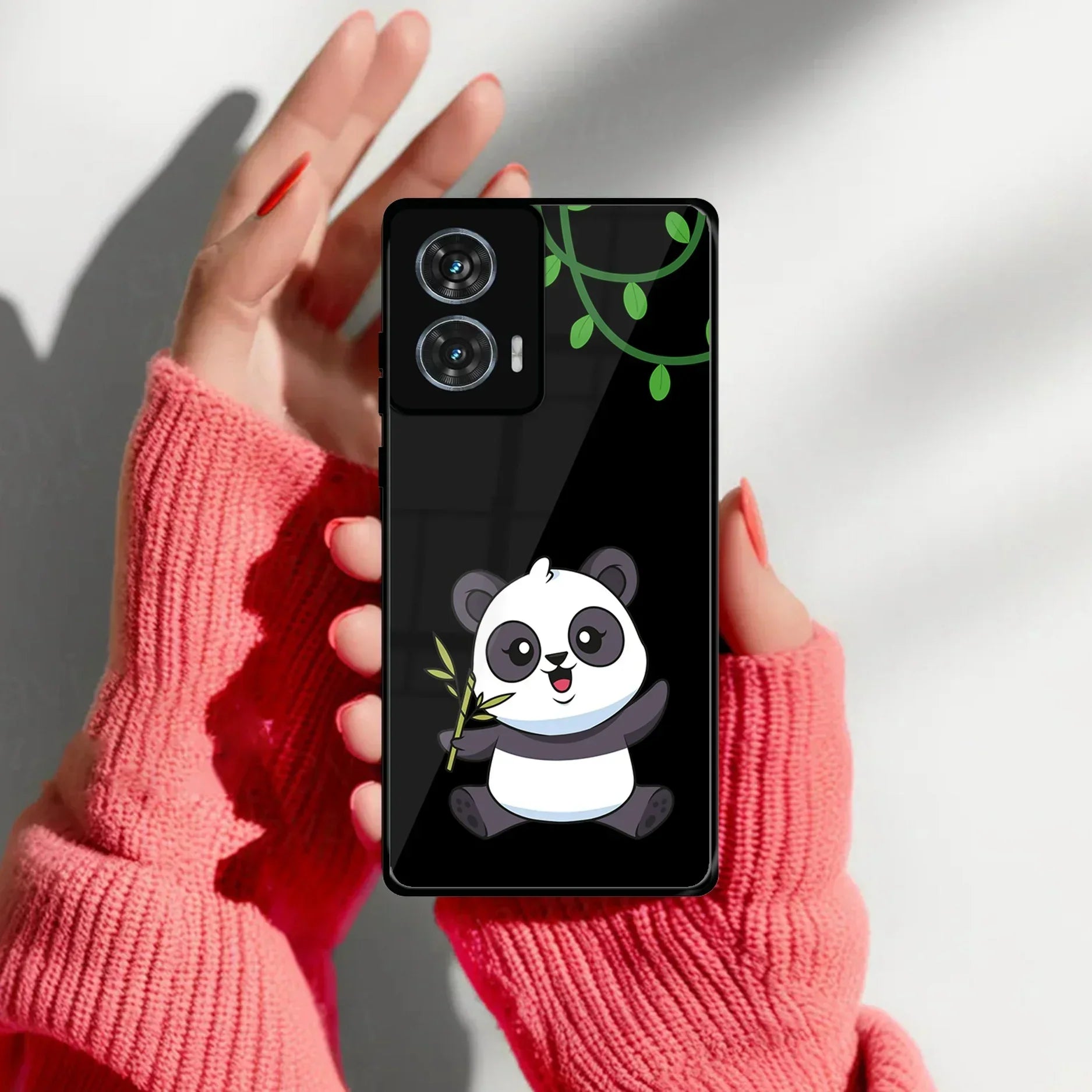 Black Panda Glass Phone Case For Motorola - ShopOnCliQ