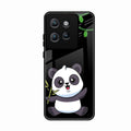 Black Panda Glass Phone Case For Motorola Edge 50 Neo