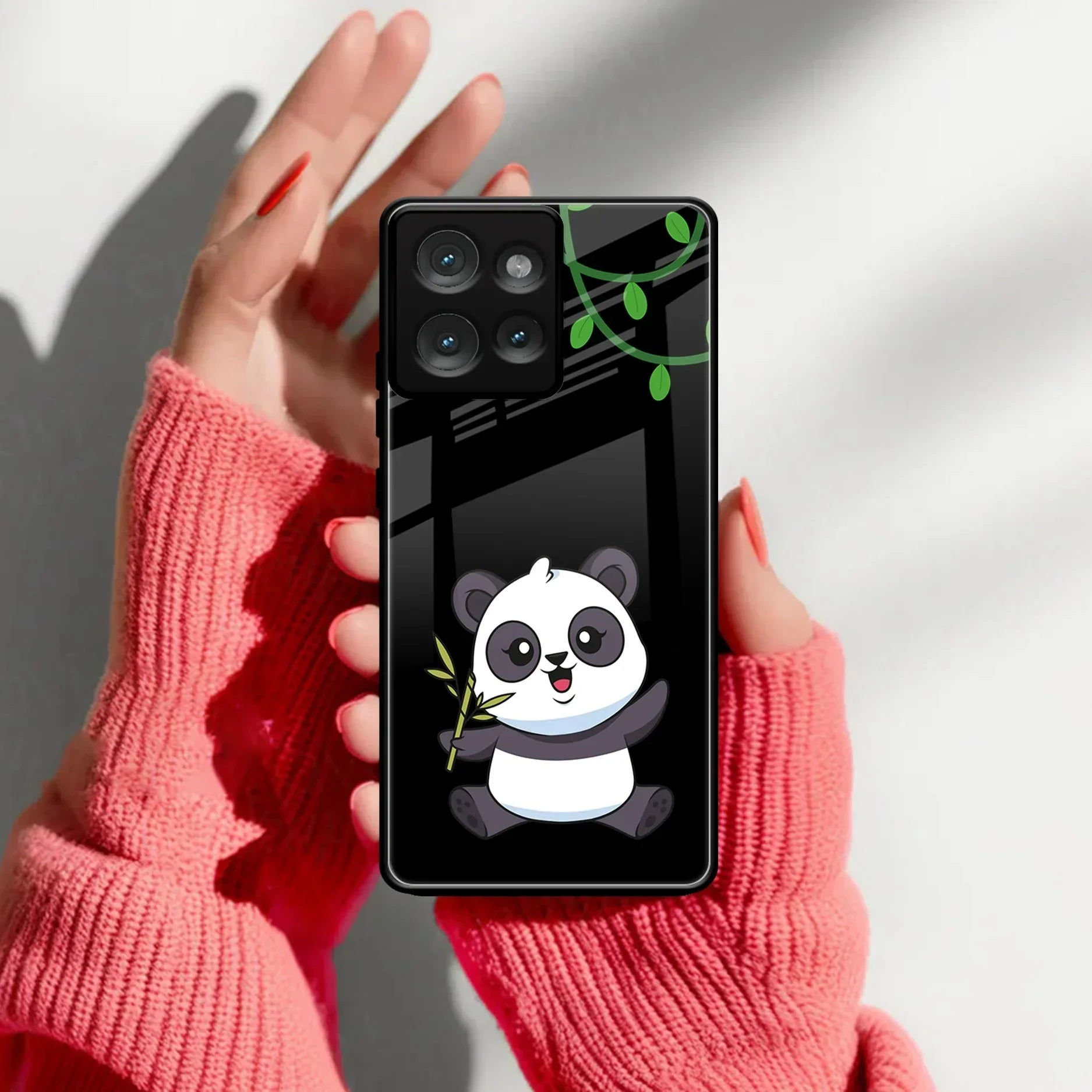 Black Panda Glass Phone Case For Motorola - ShopOnCliQ