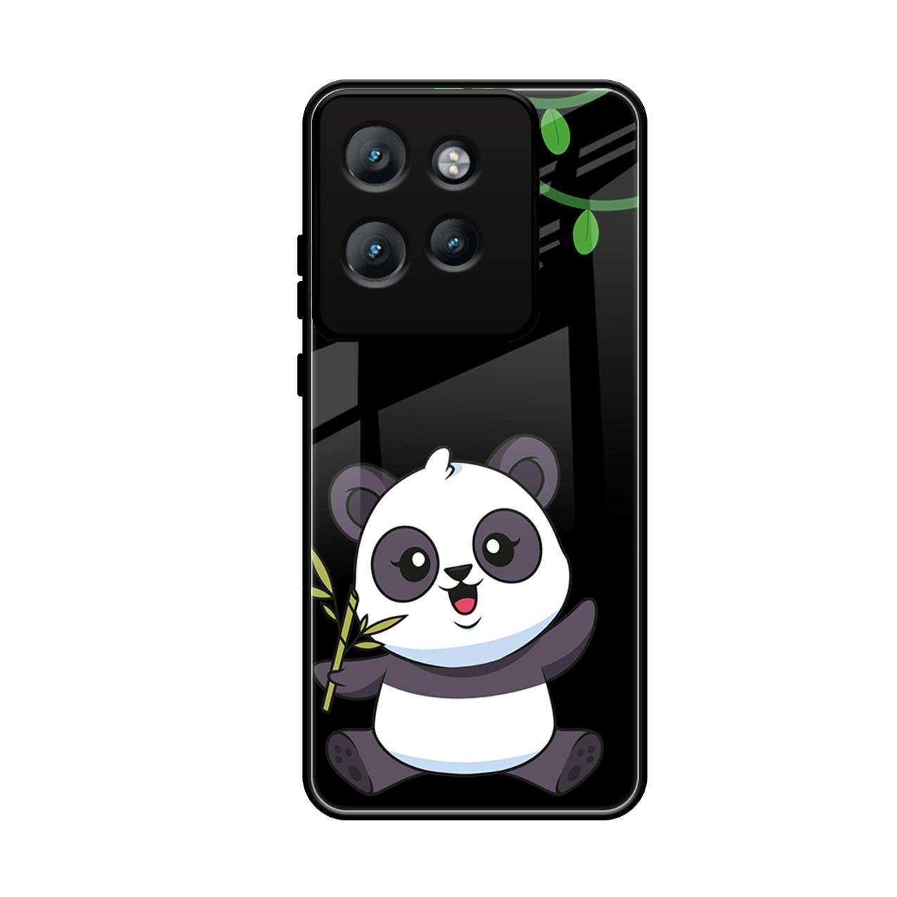 Black Panda Glass Phone Case For Motorola Edge 50