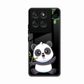 Black Panda Glass Phone Case For Motorola Edge 60 Pro 5G