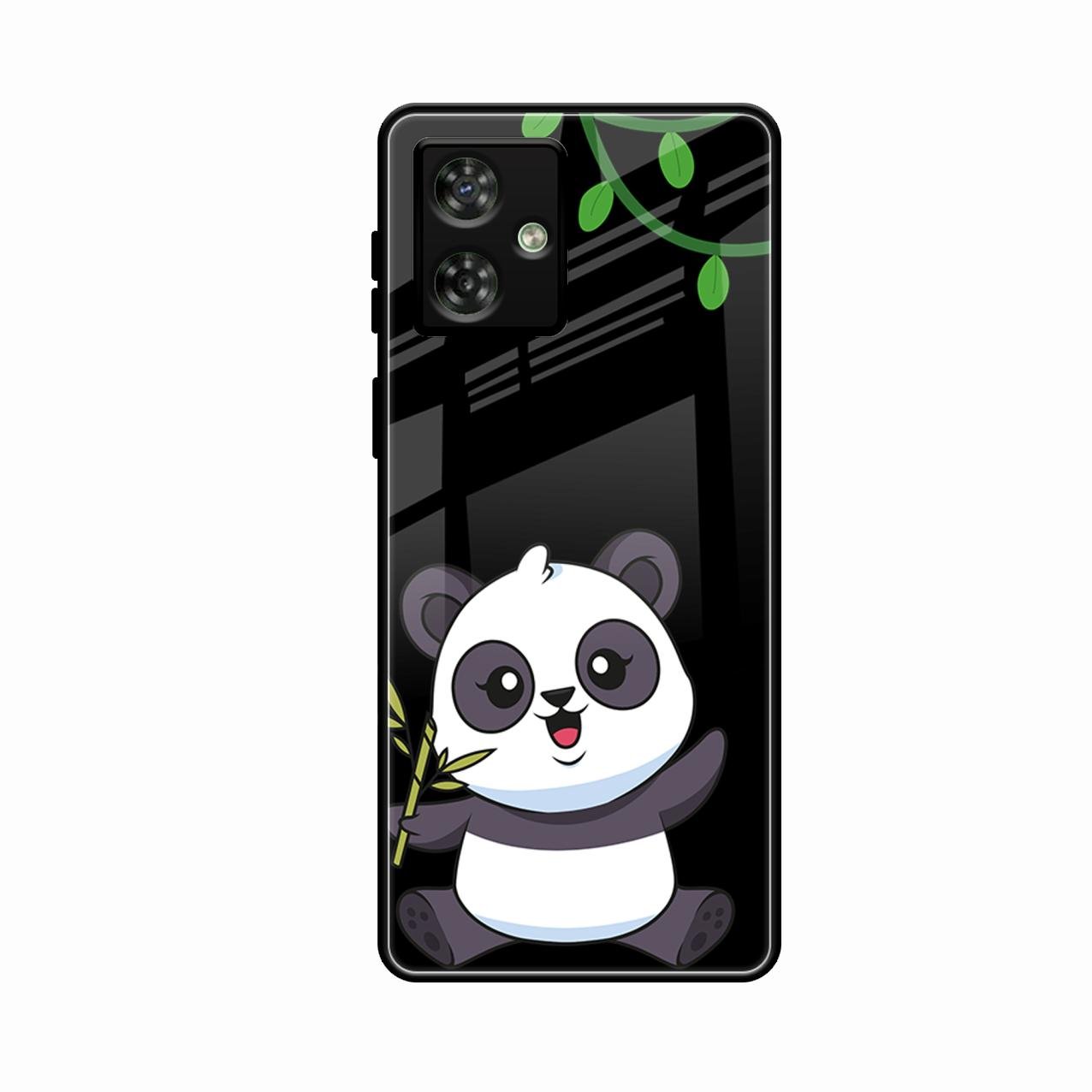 Black Panda Glass Phone Case For Motorola G54 5G