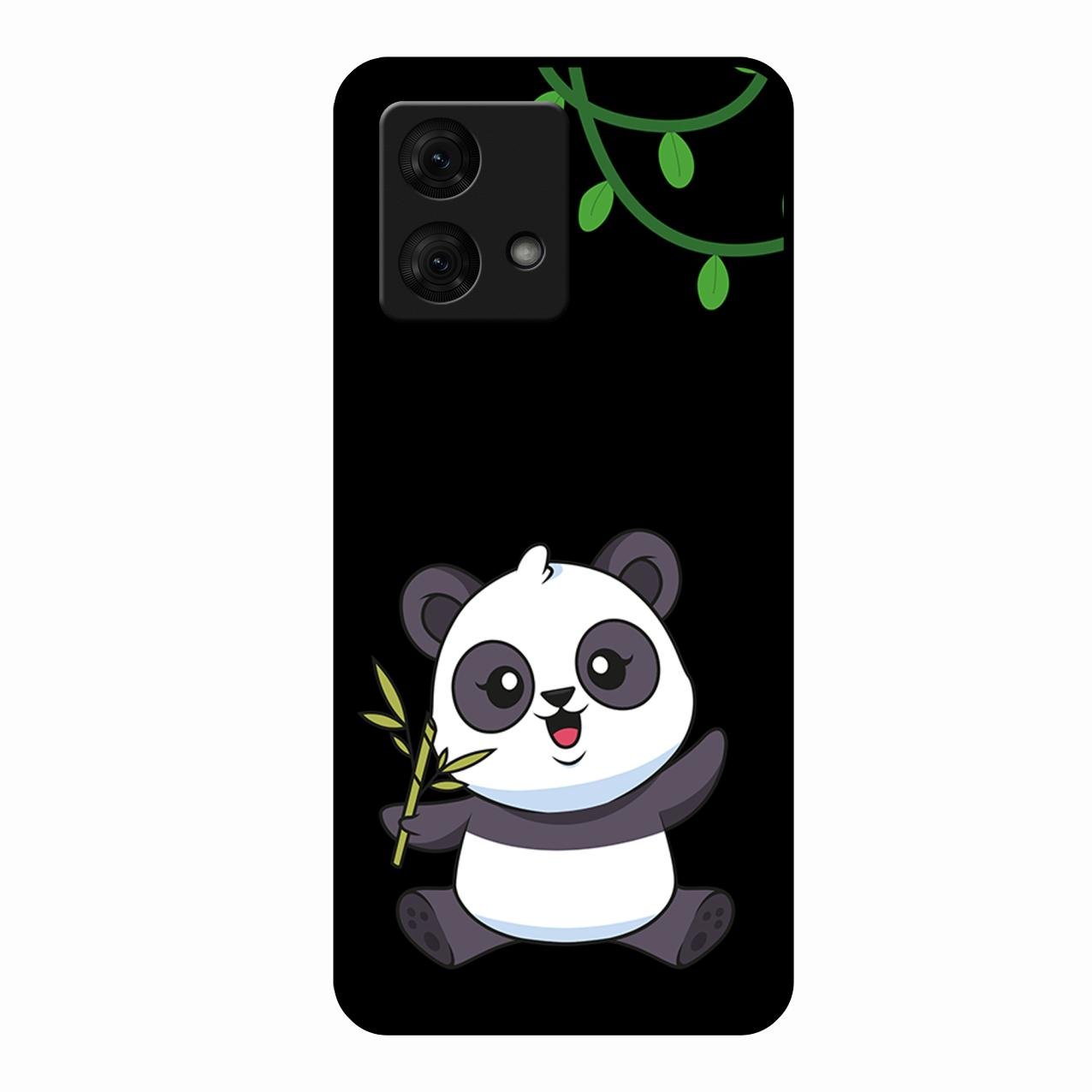 Black Panda Glass Phone Case For Motorola g84 5G
