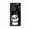 Black Panda Glass Phone Case For Motorola G96 5G