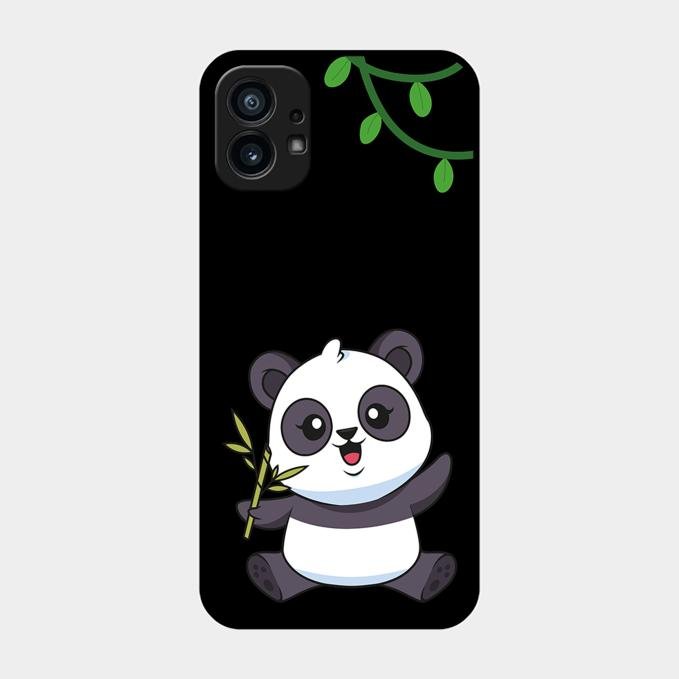 Black Panda Glass Phone Case For Nothing Phone 1