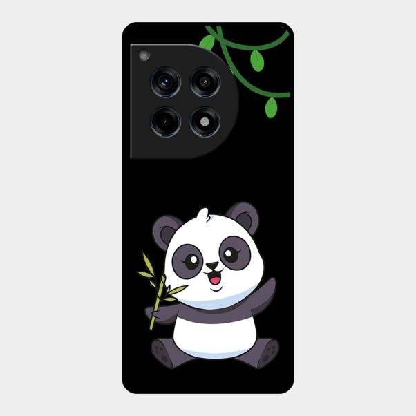 Black Panda Glass Phone Case For Oneplus 12R 5G