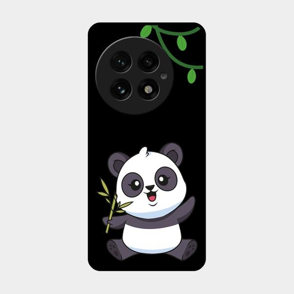 Black Panda Glass Phone Case For Oneplus 13 5G