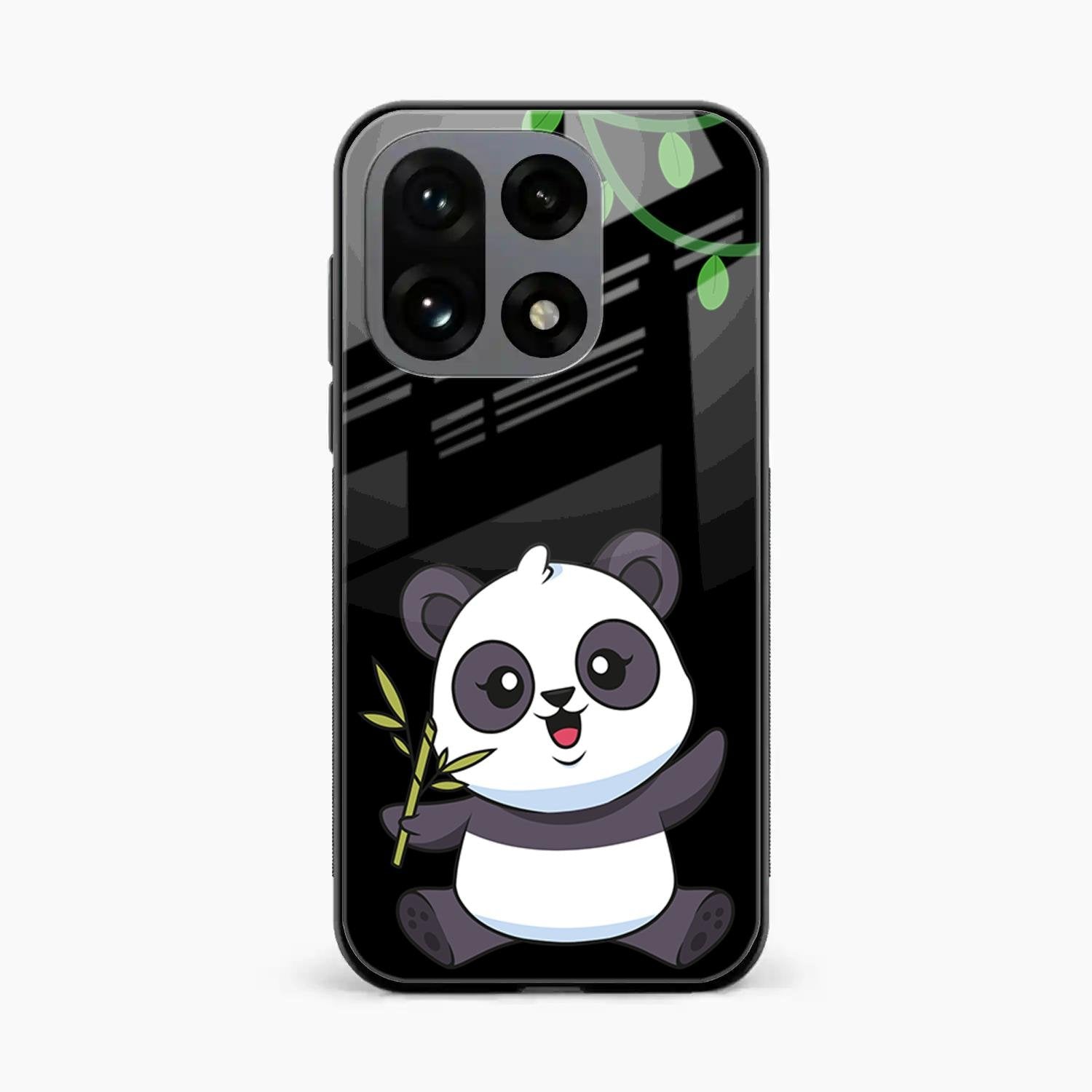 Black Panda Glass Phone Case For OnePlus 15 5G