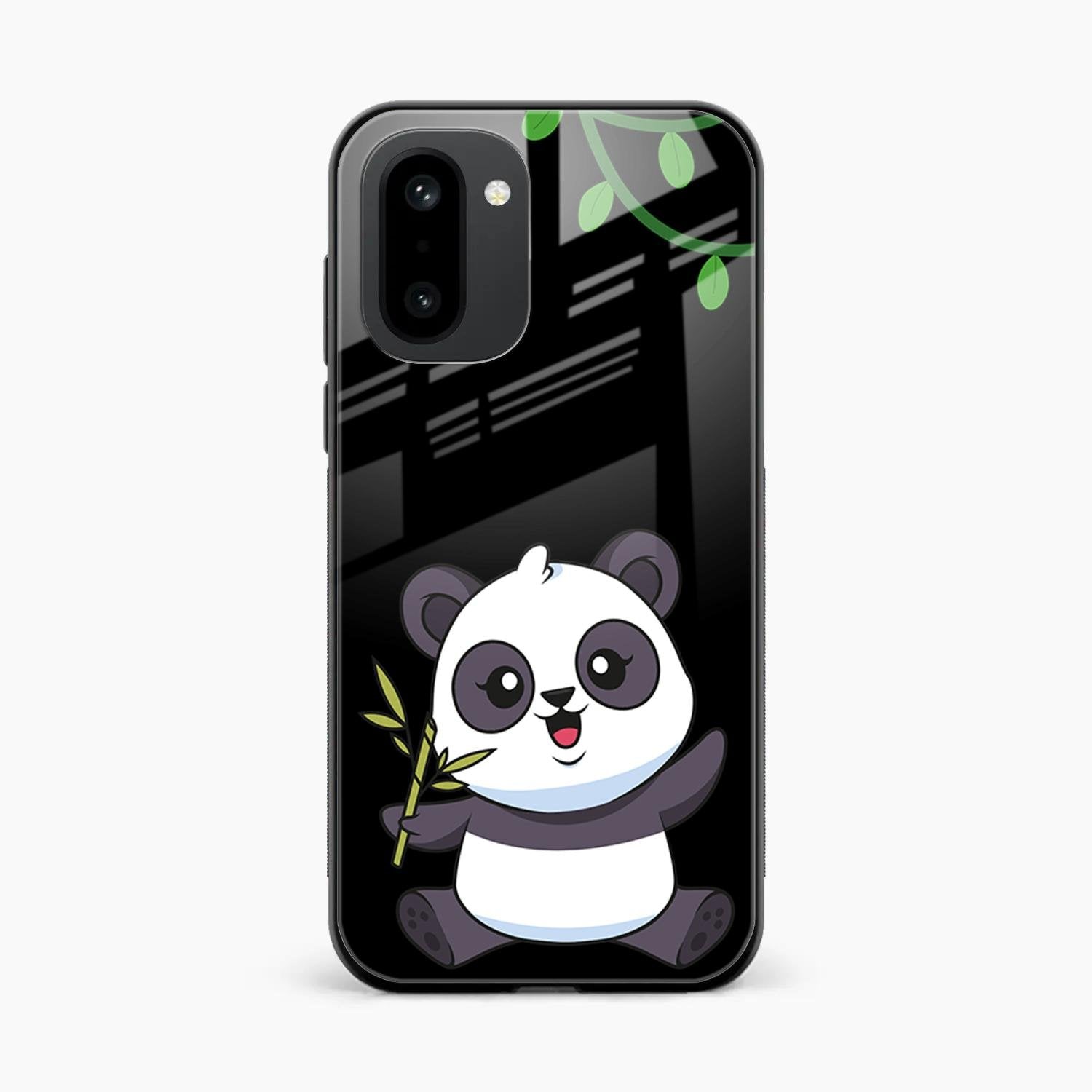 Black Panda Glass Phone Case For OnePlus 15R 5G