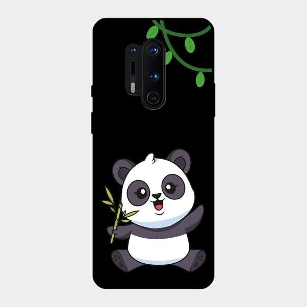 Black Panda Glass Phone Case For Oneplus 8 Pro