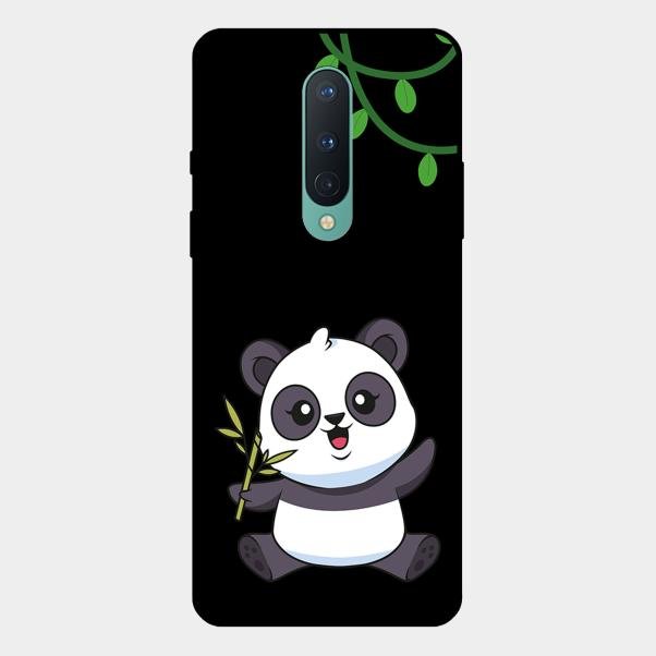 Black Panda Glass Phone Case For Oneplus 8