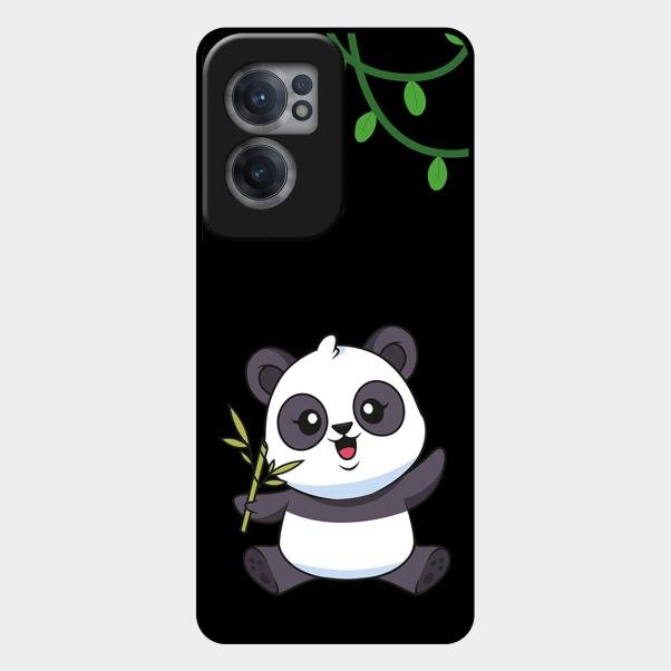 Black Panda Glass Phone Case For Oneplus Nord Ce 2 5G