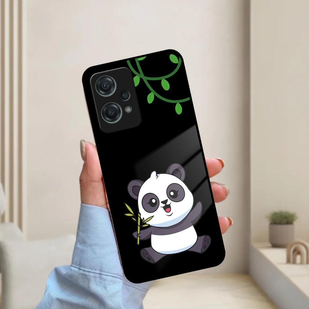 Black Panda Glass Phone Case For OnePlus