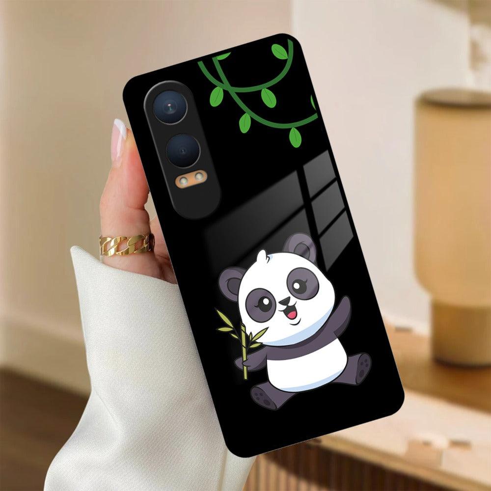 Black Panda Glass Phone Case For OnePlus