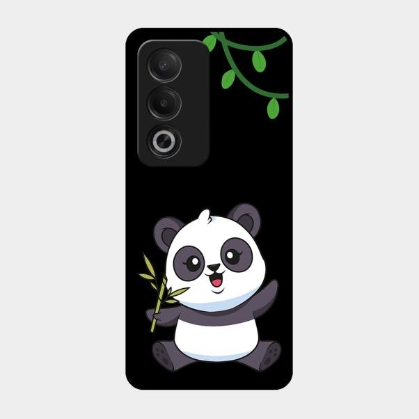 Black Panda Glass Phone Case For Oppo A3 Pro 5G