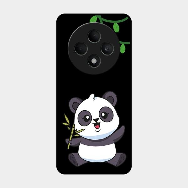 Black Panda Glass Phone Case For Oppo F27 5G