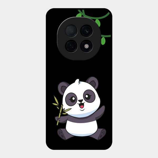 Black Panda Glass Phone Case For Oppo F29 Pro 5G