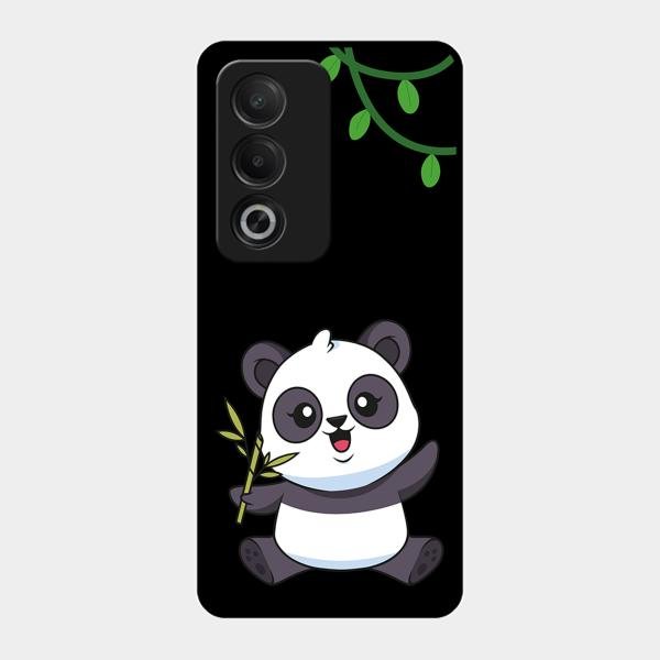 Black Panda Glass Phone Case For Oppo K12X 5G
