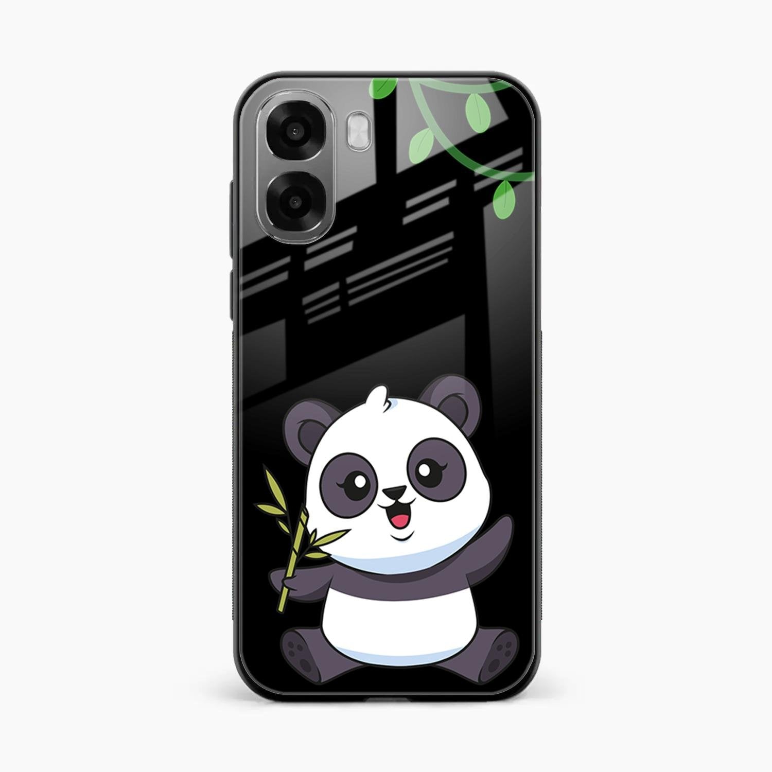 Black Panda Glass Phone Case For Oppo K14x 5G