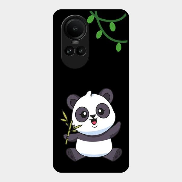 Black Panda Glass Phone Case For Oppo Reno 10 Pro 5G