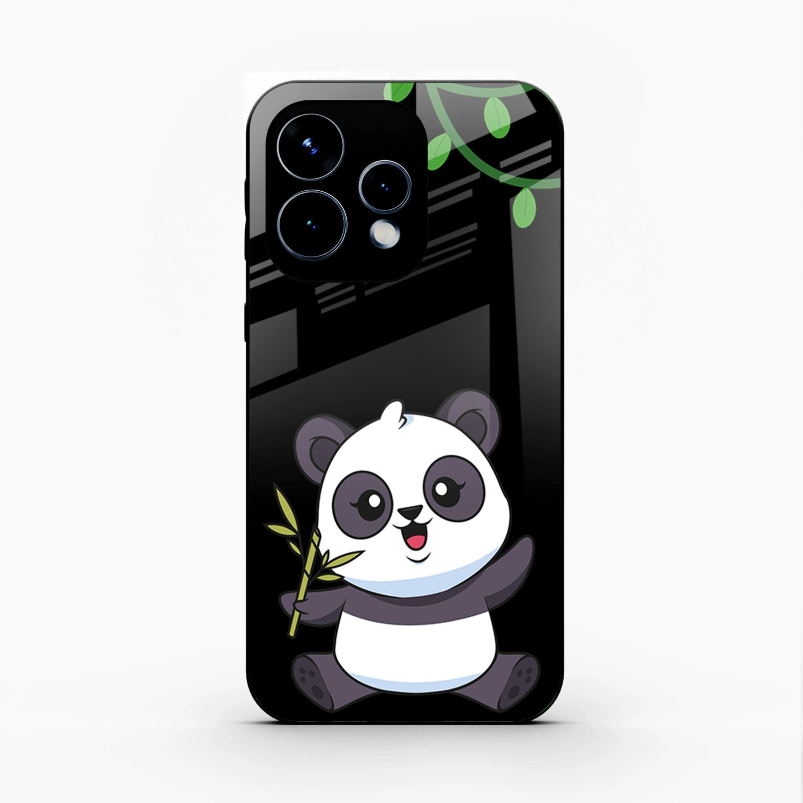 Black Panda Glass Phone Case For Oppo Reno 15 5G
